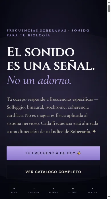 Frecuencias Soberanas de Sana Vita — sonido para tu biología