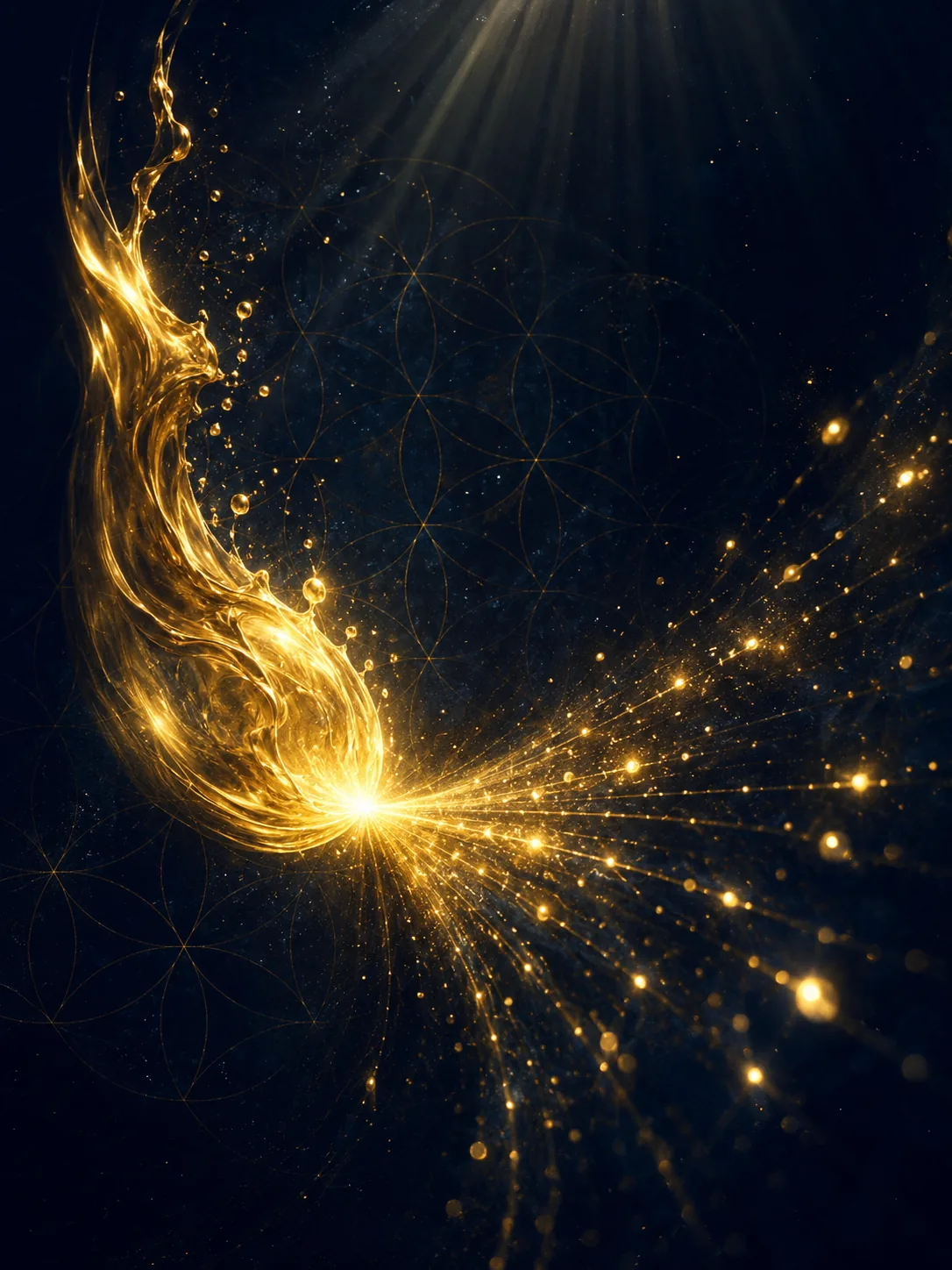 Una llama de oro que pasa una chispa y se multiplica — encender a otro